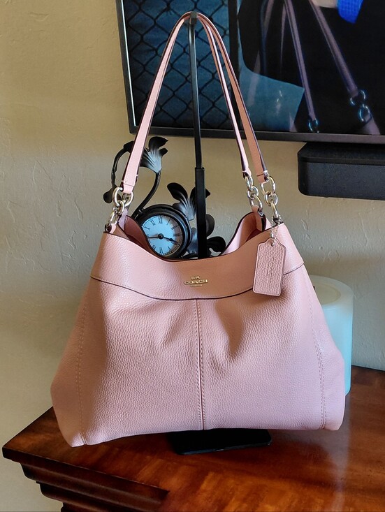 Coach Handbags - Coach Pink Lexy Pebble Leather Shoulder Bag  F28997